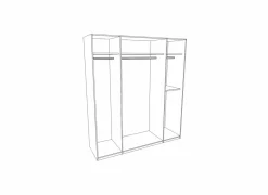 Kleerkast 181cm - decor - metallic grijs & artisanale eik