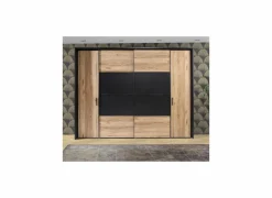 Kleerkast Dalate 271cm - decor - kastanje eik & mat zwart