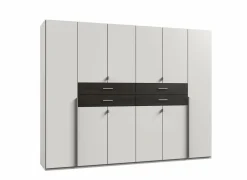 Kleerkast Denver 270cm - decor - wit & carbon eik