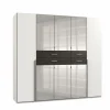 Kleerkast Denver 225cm - decor - wit & carbon eik