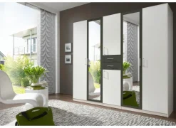 Kleerkast Diver 225cm - decor - wit & grafiet