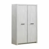 Kleerkast Elvis 126cm - decor - witte eik