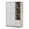 Kleerkast Evora 135cm - decor - ivory oak & wit