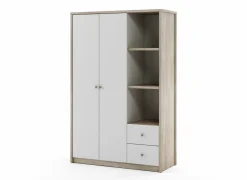 Kleerkast Evora 135cm - decor - ivory oak & wit
