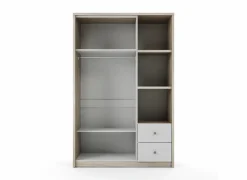 Kleerkast Evora 135cm - decor - ivory oak & wit