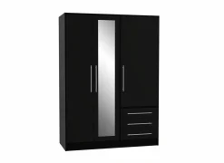 Kleerkast Jupiter 145cm - decor - zwart