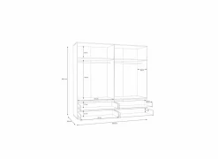 Kleerkast Mokkaris 206cm - decor - artisanale eik & wit