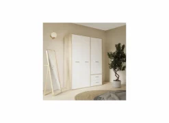 Kleerkast Mokkaro 145cm - decor - wit & sonoma eik