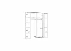 Kleerkast Narago 200cm - decor - wit