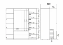 Kleerkast Next 197x58x202cm - decor - wit & jackson hickory