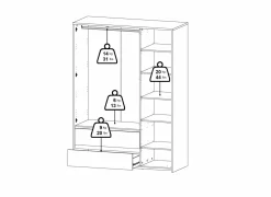 Kleerkast Next 149x58xH202cm - decor - wit & jackson hickory