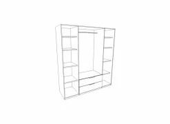 Kleerkast Paris 181cm - decor - mat grijs