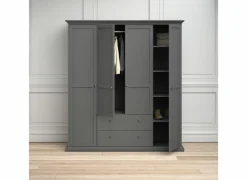 Kleerkast Paris 181cm - decor - mat grijs