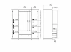 Kleerkast Paris 181cm - decor - mat grijs