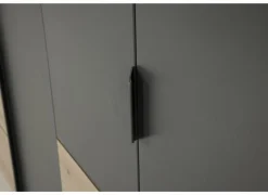 Kleerkast Quadraspin 226cm - decor - artisanale eik/ metallic grijs