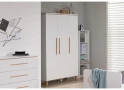 Kleerkast Vito Mira 131cm - melamine - wit/eik