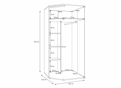 Kleerkast Wexlin 92x92x194cm - decor - sand & mauvella oak
