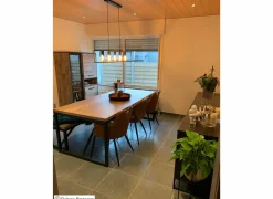 Kuipstoel 58,5x53x87,5cm - lederlook - cognac