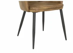 Kuipstoel 58,5x53x87,5cm - lederlook - cognac