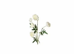 Kunstbloem Ranonkel H53cm - kunststof - wit