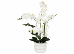 Kunstplant Orchidee H60cm - kunststof/keramiek - wit