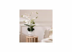 Kunstplant Orchidee H60cm - kunststof/keramiek - wit