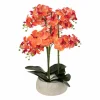 Kunstplant Orchidee H60cm - kunststof/keramiek - oranje