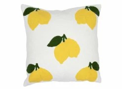 Kussen Citroenen 45x45cm - katoen - wit
