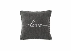 Kussen Damian Love 45x45cm - stof - donker grijs