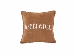 Kussen Damian Welcome 45x45cm - stof - indian tan