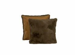 Kussen Duffie 60x60cm - imitatie konijnenvacht - bruin