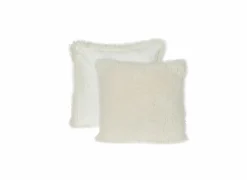 Kussen Hare 60x60cm - nepbont - wit