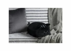 Kussen Kitty 33x20cm - polyester - zwart