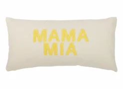 Kussen Mama Mia 50x25cm - katoen - geel