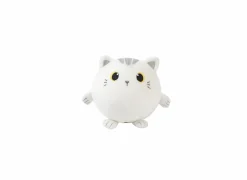 Kussen Squishy White Cat Ø13cm - stof - wit