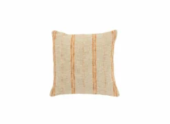 Kussen Strepen 45x45cm - katoen/linnen - beige/roest