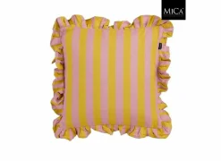 Kussen 45x45cm - katoen - roze & geel