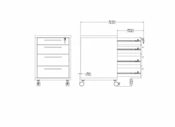 Ladeblok Prima  48x49x68cm - decor - wit
