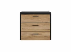 Ladekast Dalate 101x41x88,2cm - decor - kastanje eik/mat zwart