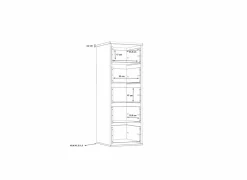 Ladekast Dolce 40x41x118cm - decor - mud oak & black oak