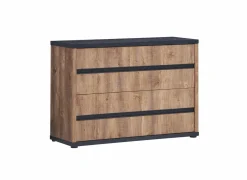 Ladekast Elsa 110x40x76cm - decor - industrial oak/zwart