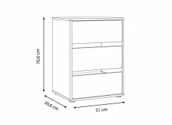 Ladekast Forte 51x40x71cm - decor- grijs