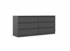 Ladekast Naia 154x50x71cm - melamine - mat zwart