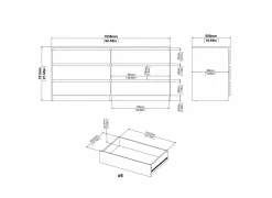 Ladekast Naia 154x50x71cm - melamine - jackson hickory