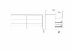 Ladekast Naia 154x50x71cm - melamine - jackson hickory