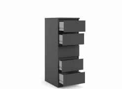 Ladekast Naia 41x50x111cm - melamine - mat zwart