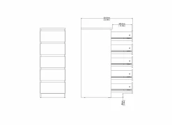 Ladekast Naia 41x50x111cm - melamine - mat zwart