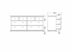 Ladekast Paris 183x49x87cm - decor - wit