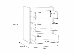 Ladekast 51x40x71cm - decor - grijs