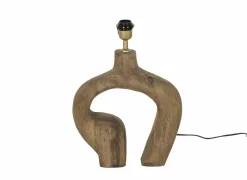Lampenvoet E27 H35cm - hout - naturel